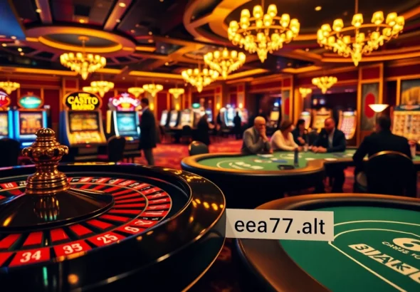 Discover exhilarating gameplay at https://ea77.lat/, featuring a dazzling roulette table and enthusiastic players in action.