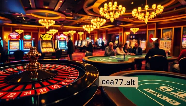 Discover exhilarating gameplay at https://ea77.lat/, featuring a dazzling roulette table and enthusiastic players in action.